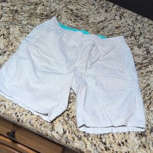 Birddogs Light Gray Athletic Shorts with Teal Accent